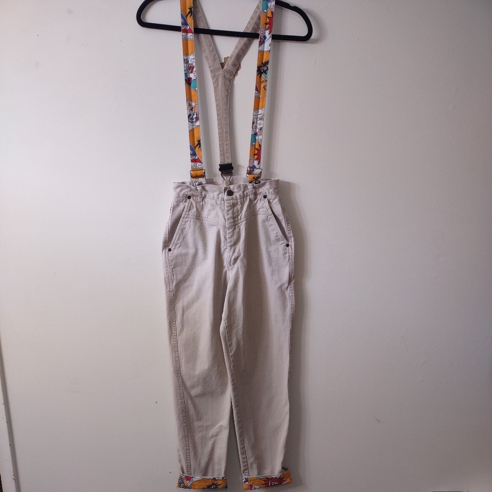 Vintage Katana Jeans with Suspenders, Size 00